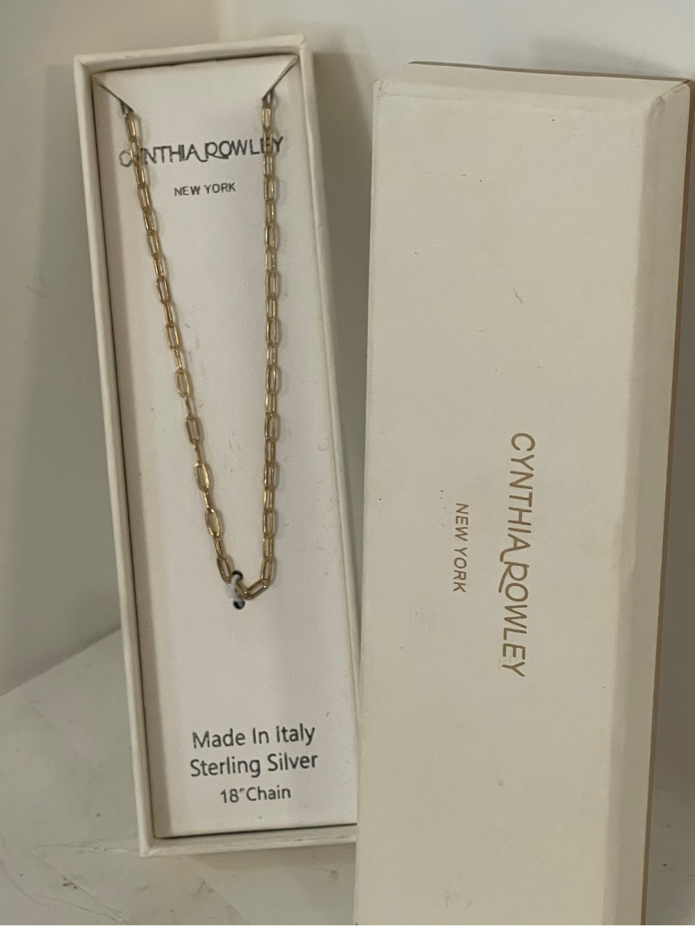 Cynthia Rowley Sterling Silver 18" Chain Necklace Made in Italy NIB
NEW IN BOX